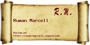 Ruman Marcell névjegykártya